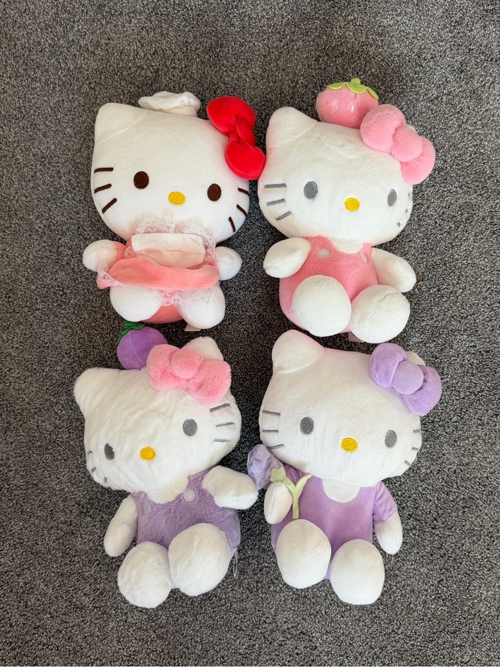 Sanrio Hello Kitty Plush Lot of 4 Pastel Fruit Floral Bakery Plushies 2024 2025